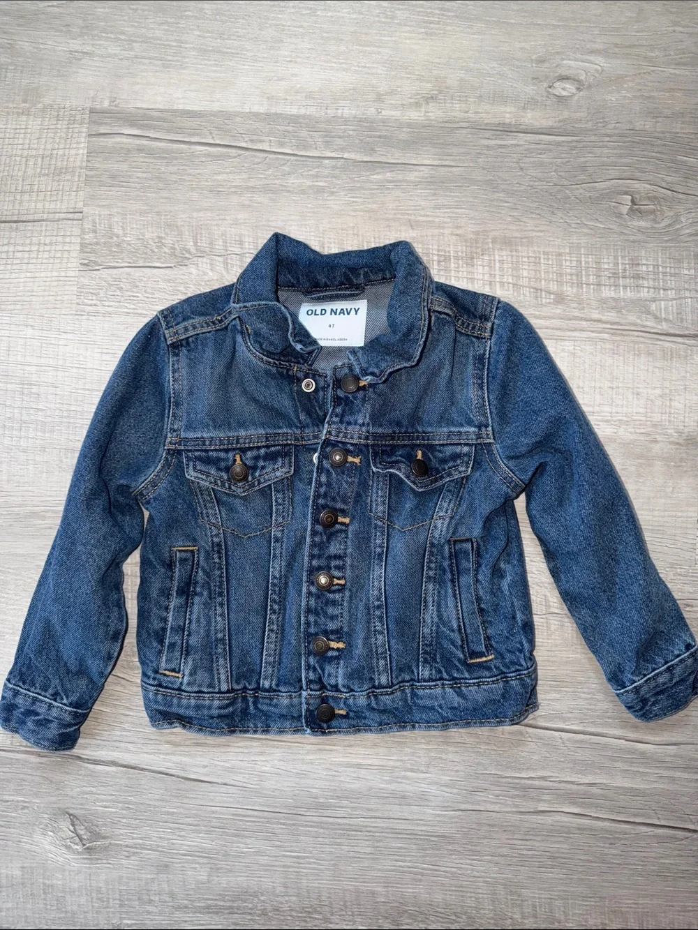 Old Navy Girls Denim Jacket in Dark Blue Wash